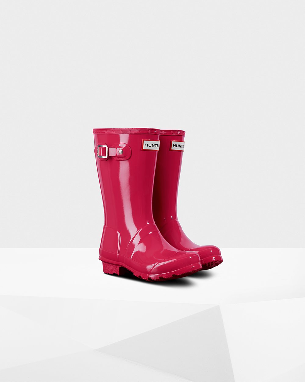 Botas de Lluvia Hunter Niños - Original Big Gloss - Rosas - GFZKTSI-64